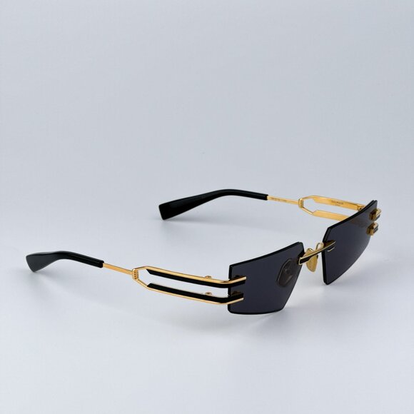 Balmain FIXE BPS-123A-54 Women BRAND NEW Sunglasses Titanium Gold Grey Geometric - Picture 7 of 13